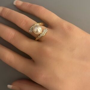 Twelve Gold Plated Pearl Ring